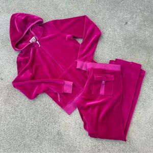 Juicy Couture Y2K Pink Velour Track Suit